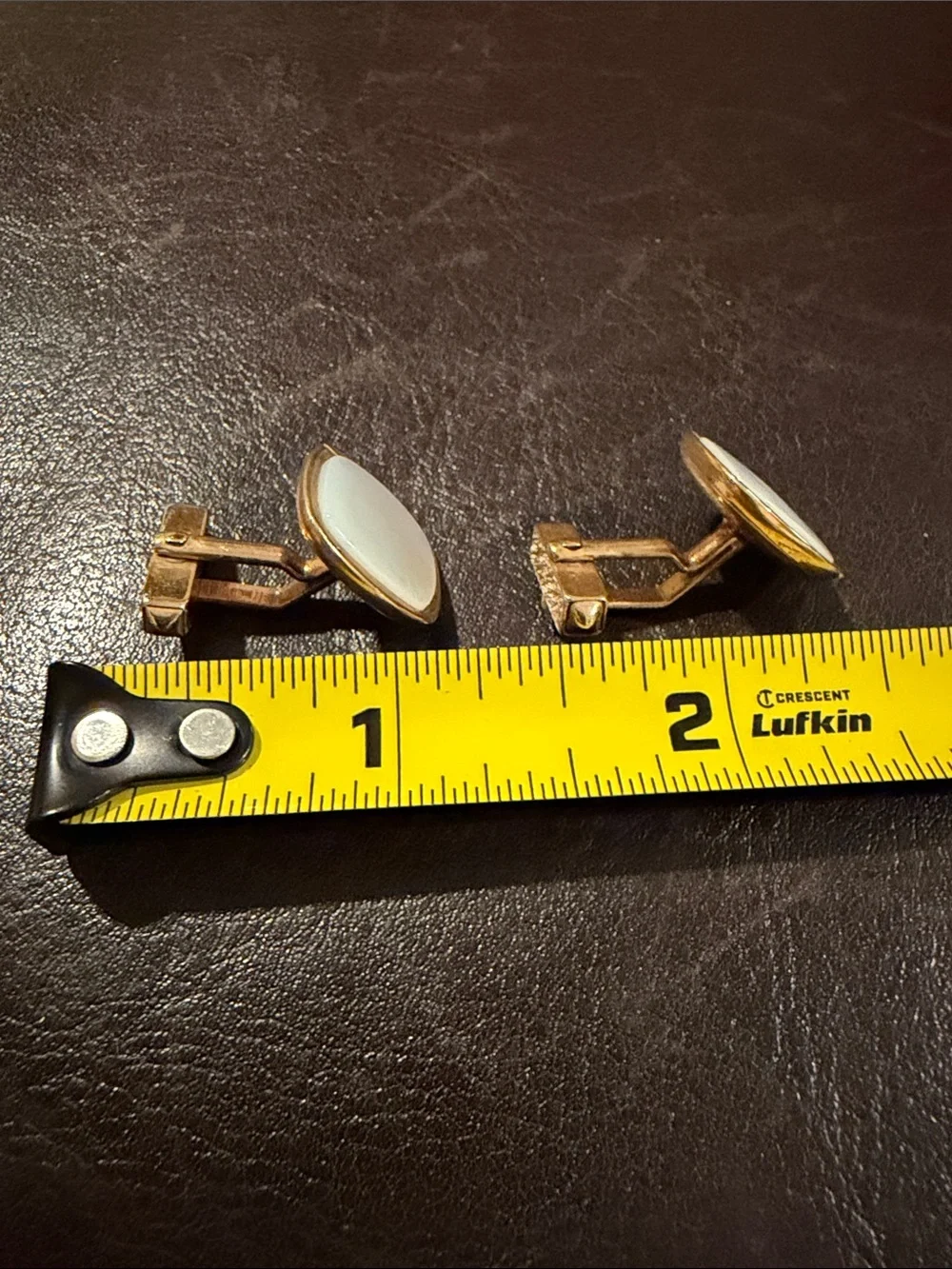 SWANK Gold-Tone Cufflinks with White Mother-of-Pearl Inset